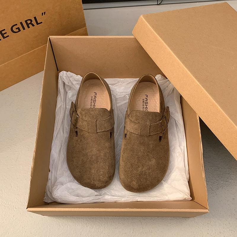 Platform women's shoes new spring and summer one-pedal single shoes all-inclusive ugly cute Doudou shoes