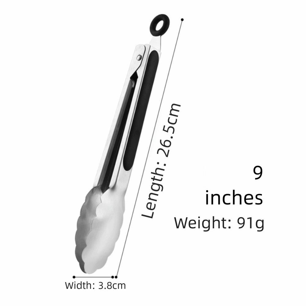 New Stainless Steel Barbecue Tongs Non-Slip Thickened Bread Tongs Lengthened Multifunctional Food Tongs Kitchen Gadgets