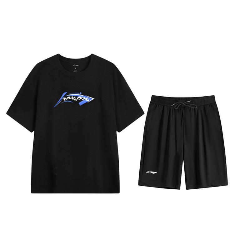 Li Ning Fitness Sets Men s Crew Neck Moderate ZHXY S