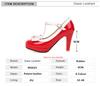 Fashion Women T Strap Lolita Mary Jane Shoes Woman Platform High Heels Red White Bowtie Ladies Summer Spike Heel Pumps Party Dress Shoes