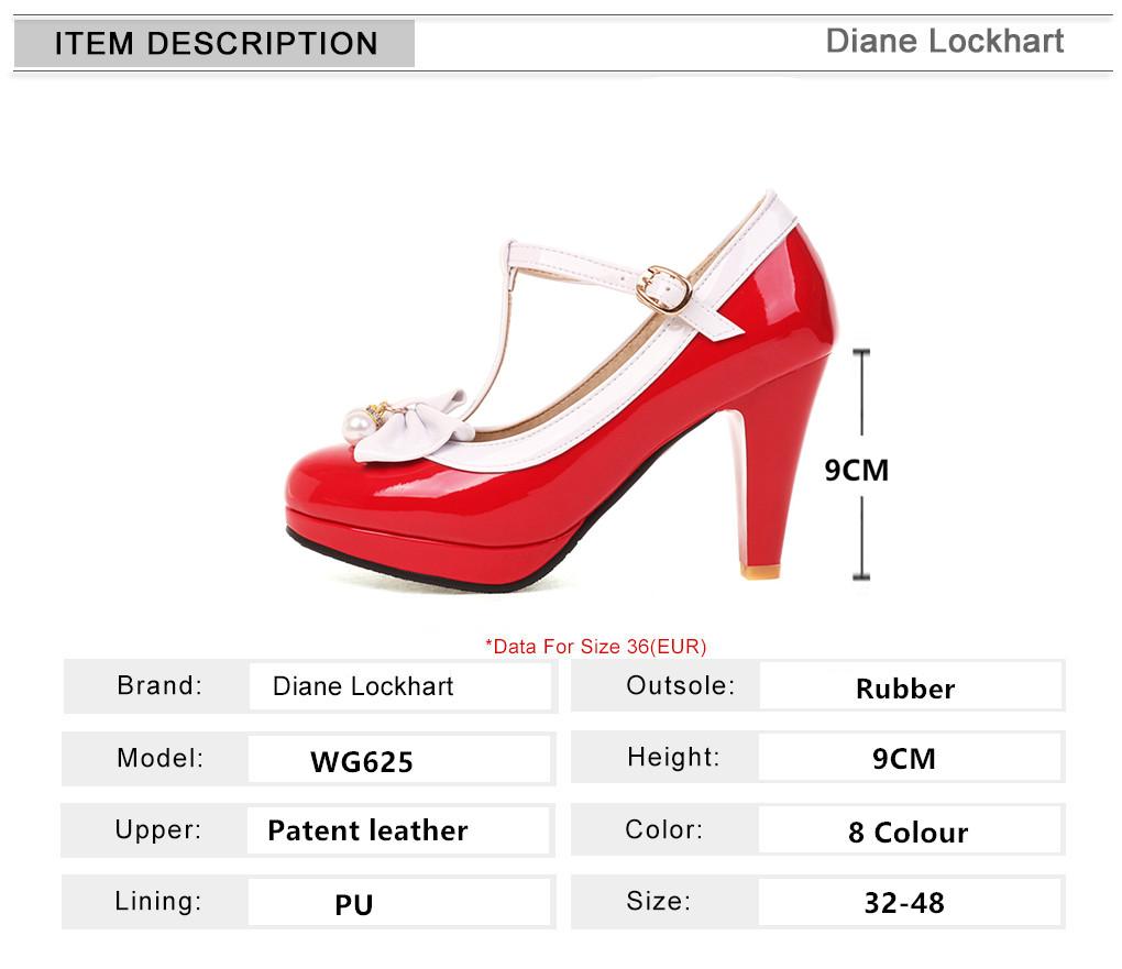 Fashion Women T Strap Lolita Mary Jane Shoes Woman Platform High Heels Red White Bowtie Ladies Summer Spike Heel Pumps Party Dress Shoes