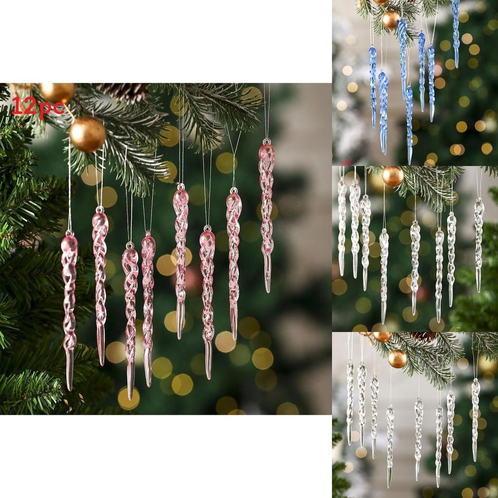 Christmas Acrylic Snowflake Hanging Ornaments For Tree Decor With Clear Pink And Blue Styles