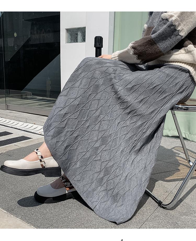 

YYFS женские модные однотонные принты осень-зима повседневные юбки с высокой талией One Size серый