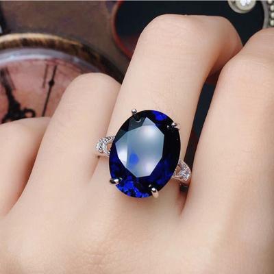 Anelli da donna con zirconi abbaglianti Anelli romantici con pietra blu acqua Engage Anello nuziale Regalo di San Valentino per gioielli di moda amante
