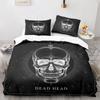 Skull King Queen Bettbezug Gothic Skelett Bettwäsche Set für Erwachsene Jugendliche Personalisiert Halloween Knochen Polyester Steppdeckenbezug