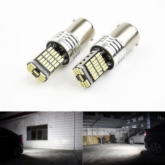 Turn Signal Reverse Brake+Ligh White 2*P21W 1156 BA15S LED Bulbs-4014 LED Car