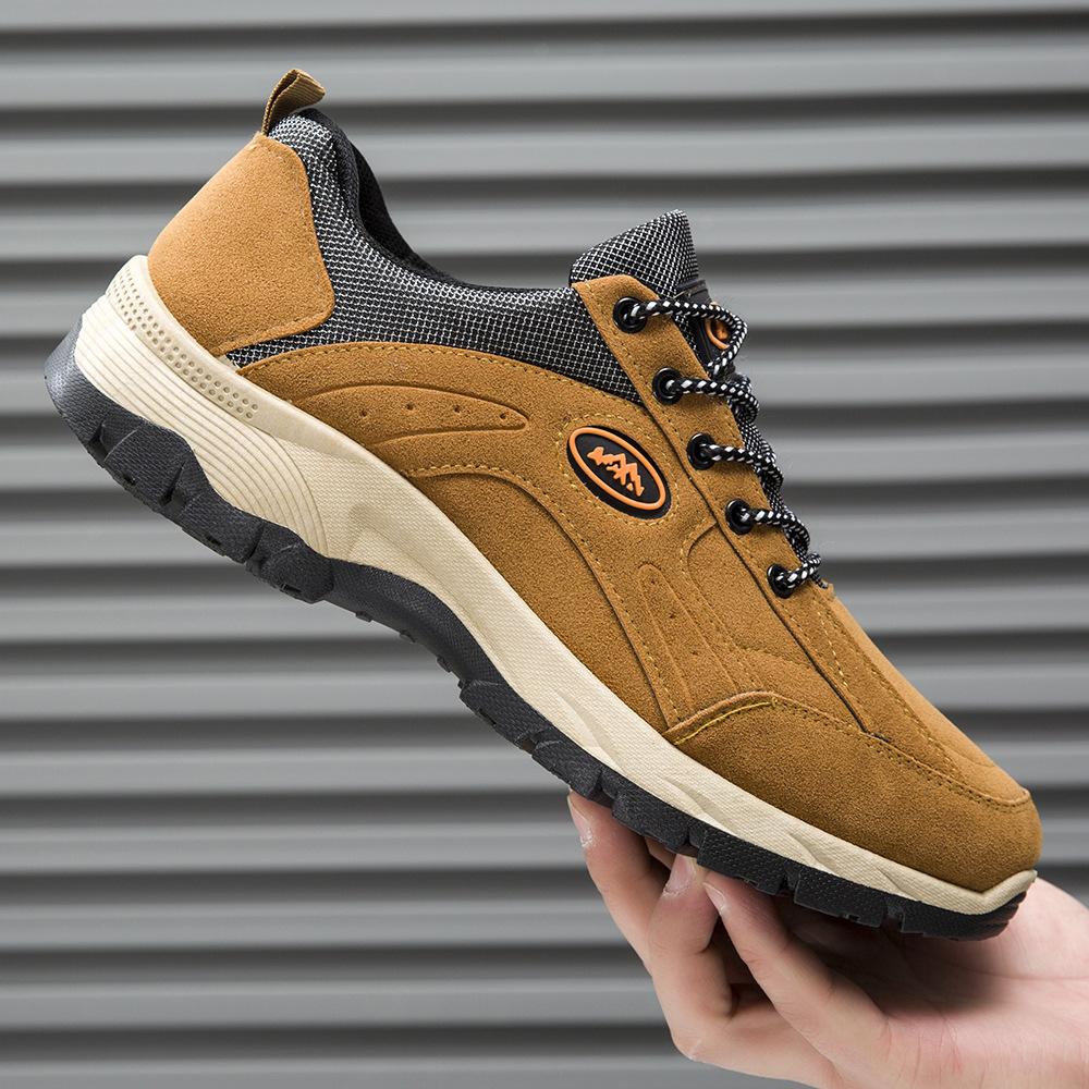 Men's Extra Large Size Breathable Casual Sports Shoes Men's Shoes Labor Insurance Shoes Leather Dad Shoes Outdoor Hiking Shoes