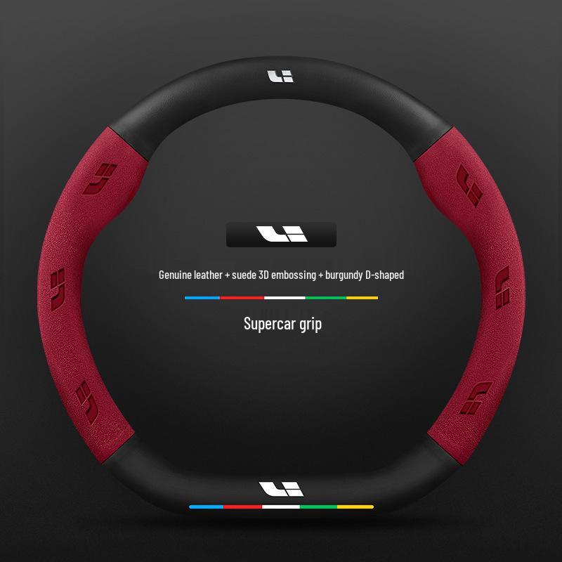 Ideal Steering Wheel Cover – Genuine Leather & Suede, Carbon Fiber, Four Seasons Compatible (Models: ONE L9, L8, L7, L6 MEGA)
