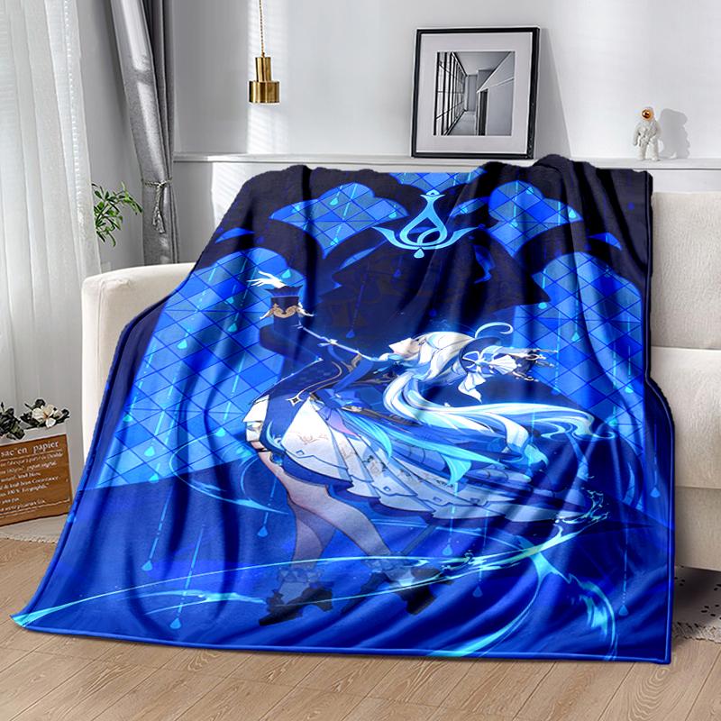 1pc Blanket Genshin Impact Furina Print Design, Lightweight Blanket for Sofa, Bed- Soft &Warm, Gift for All Seasons like Christmas, Halloween