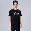 Li Ning Logo Print Round Neck Pullover Short Sleeve T-Shirt Unisex T-Shirt Black AHST683-2