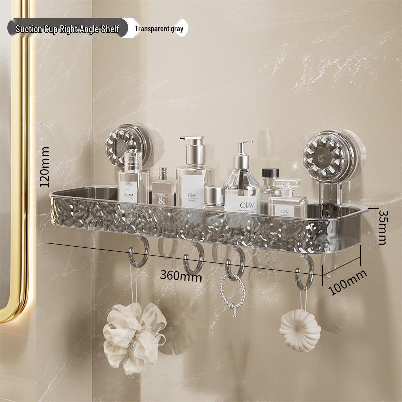 Corrugated Suction Cup Bathroom Triangle Shelf - Punch-Free Wall-Mounted Storage Rack