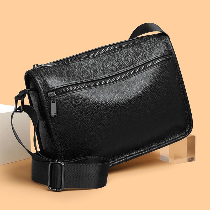 Bolso Cruzado Tote de Cuero de Vaca Genuino de Alta Calidad Unisex Bolsos de Hombro Mensajero de Moda Bolsos de Mano de Cuero Genuino de Color Sólido Sac