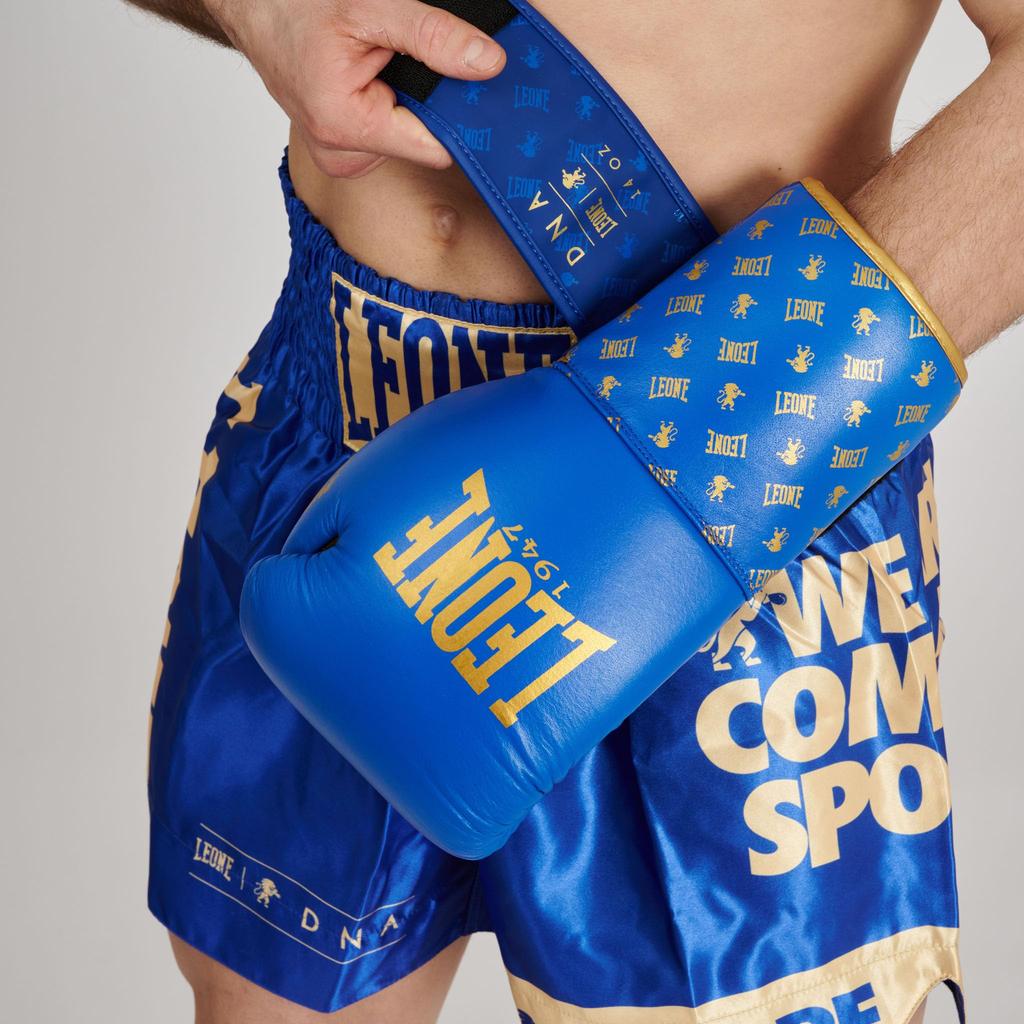Leone 1947 DNA Shorts Muay Thai Kickboxing Shorts, Blue/Gold