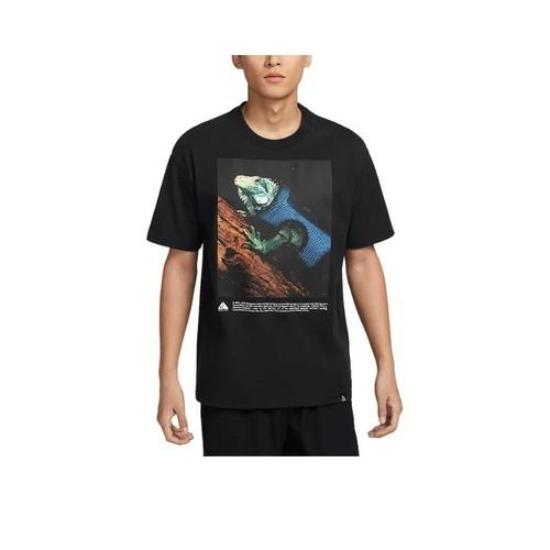 Nike Модная универсальная мужская футболка с коротким рукавом, быстросохнущая, черная EU L