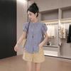 Trendy Plaid Women's Short-Sleeve Shirt - Summer 2025 Collection