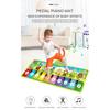 110x36cm Musical Piano Mat Toddlers Floor Violin Keyboard Dance Mat with 8 Instruments Sounds Baby Mat Study Educational Toys