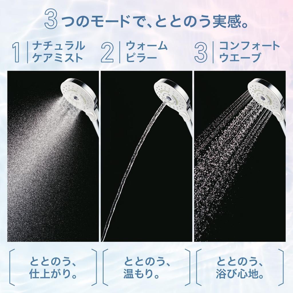 TOTO Shaula Shower Head, 3-Mode, Ultra Fine Bubble, Water-Saving, Natural Care Mist, Sand Beige, THYC96-2