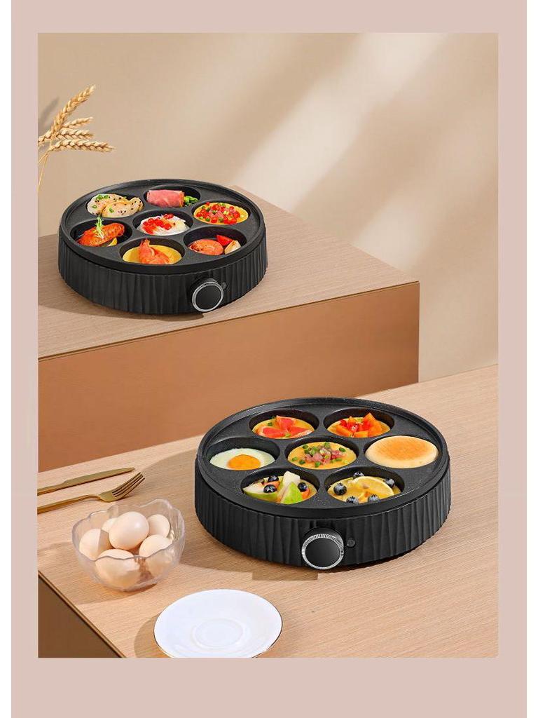 Non-stick 7-Hole Egg Frying Pan for Breakfast and Hamburgers