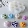 7-fache Schokoladenkuchen-Backform 3D Rose Pfingstrose Kerze Seife Form Neue Blumen Silikonformen