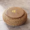 Handwoven Rattan Round Floor Cushion,Meditation Yoga Zafu Pillow Tatami Seat,Natural Boho Style Pouf Ottoman for Zen Living Room
