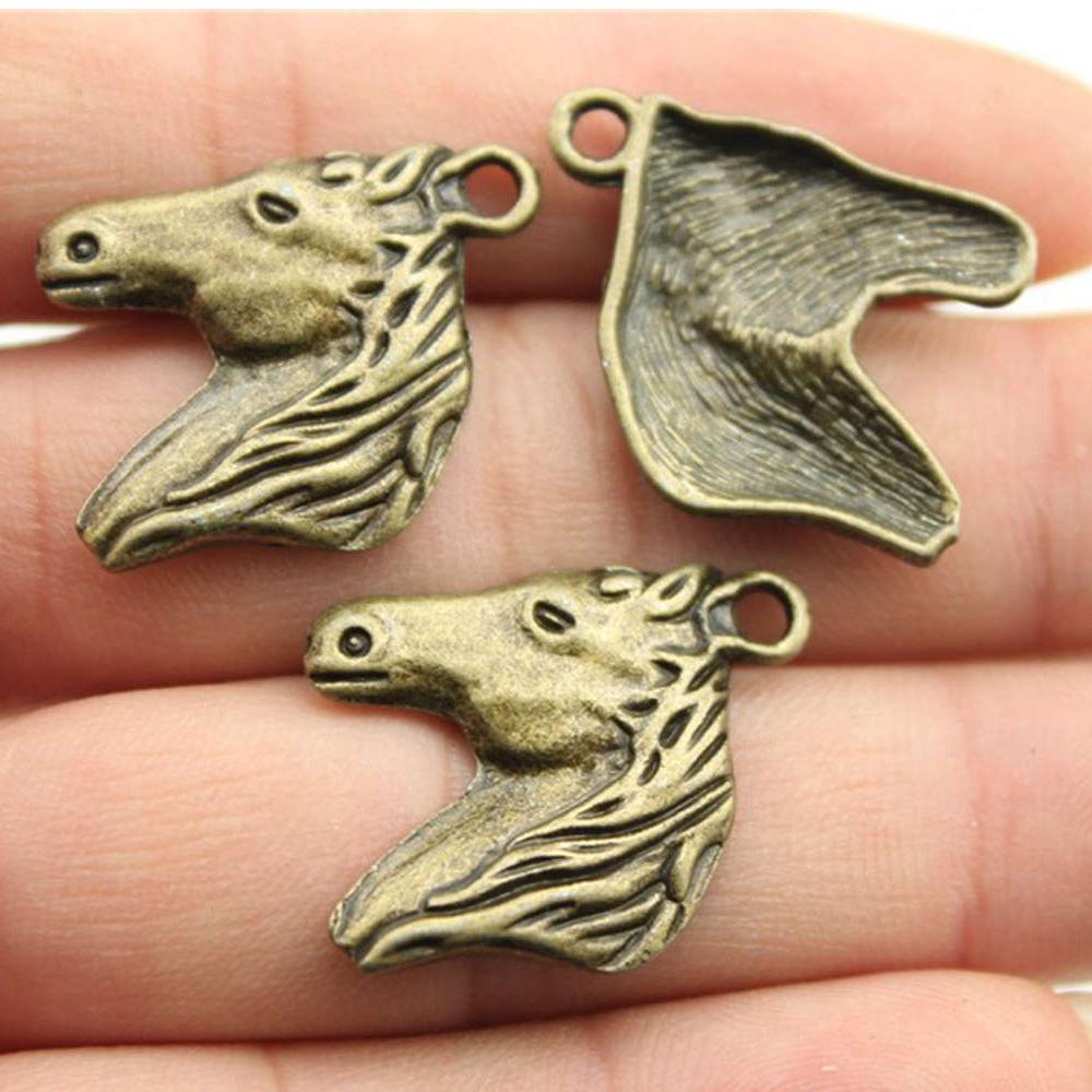 20pcs Running Horse Charms For Jewelry Making Tibetan Bronze Silver Color Pendants Antique Jewelry Making DIY Handmade Craft