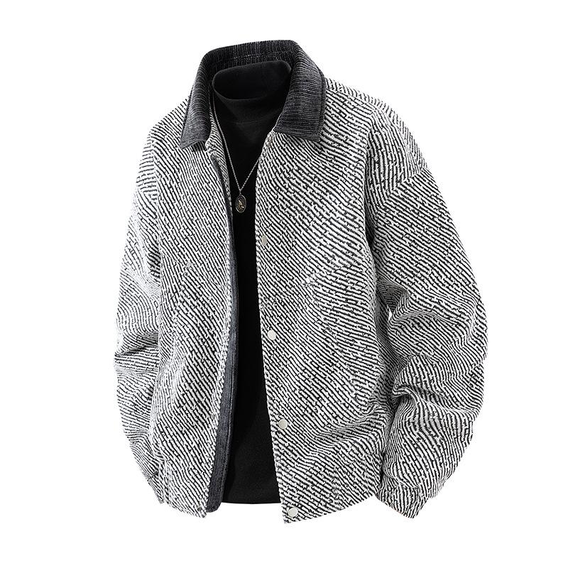 

2025 Men s Plus Size Heavyweight Short Casual Jacket, Wide Fit for Spring/Autumn 4XL білий