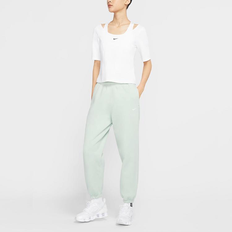 Nike Logo Fleece Cuffed Casual Sporthose Damen Hose Mattiertes-Hellgrün DA2255-321