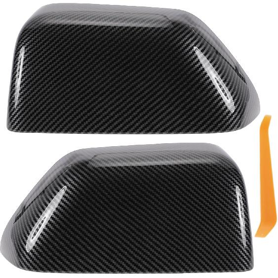 

Top Half Towing Mirror Cover Cap Replacement Black Carbon Fiber for Ford F250 F350 F450 F550 Super Duty 2017-2020 HC3Z17D742CA/HC3Z17D743CA