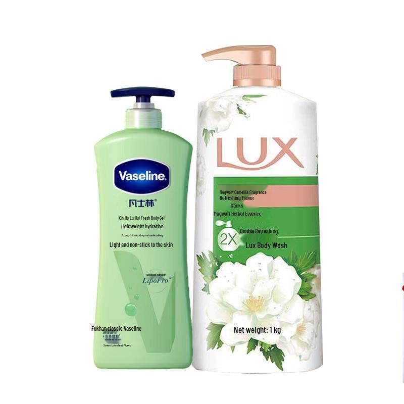 

Vaseline Aloe Fresh Body Lotion & Mugwort Camellia Shower Gel Set