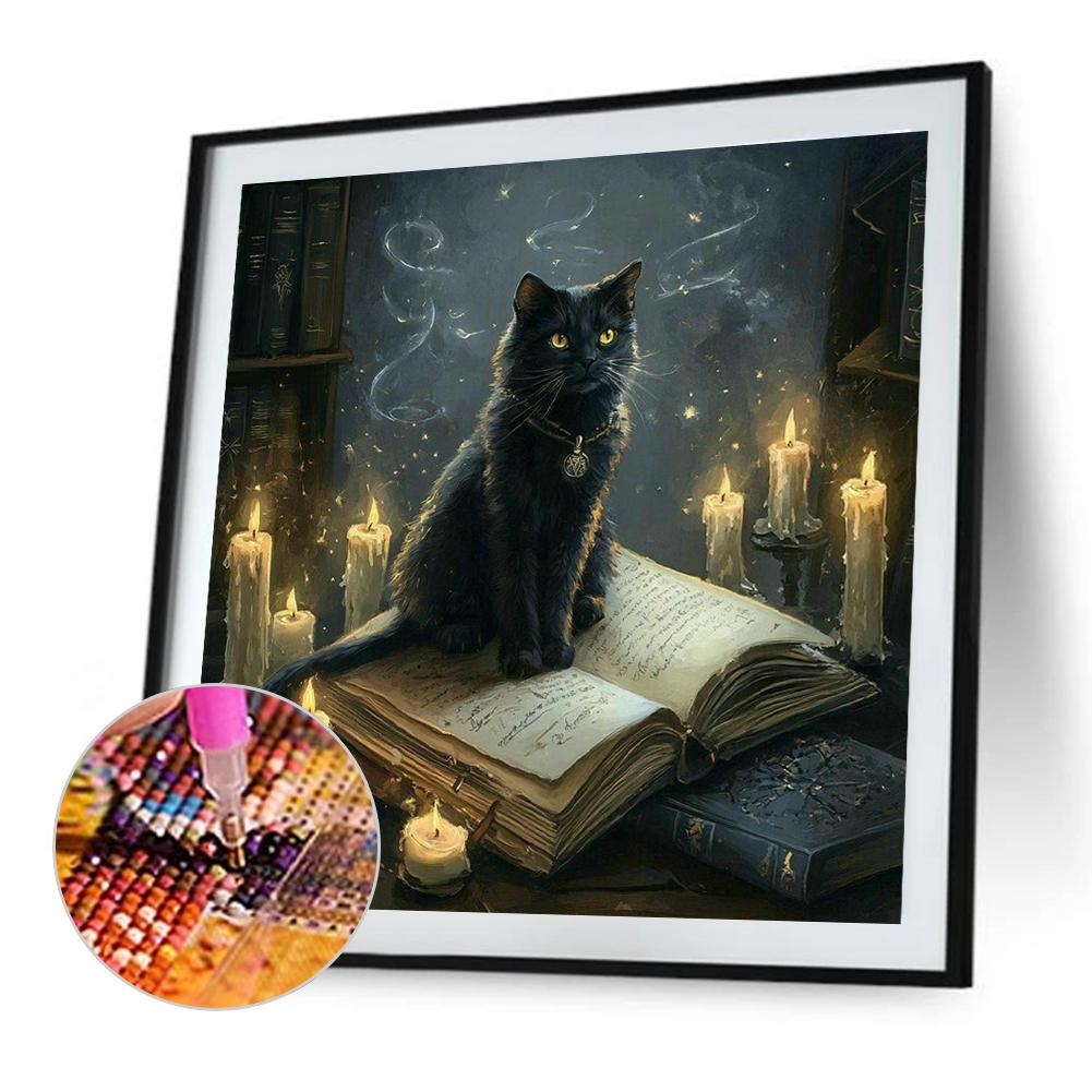 

40x40cm Cat 5D DIY Full Drill Round Diamond Painting Kit for Home Wall Decor China Mainland