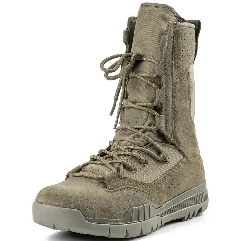Fashion Men's Outdoor Combat Boots Mountaineering Training Shoes Lightweight Waterproof Tactical Boots Hiking Mesh Shoes