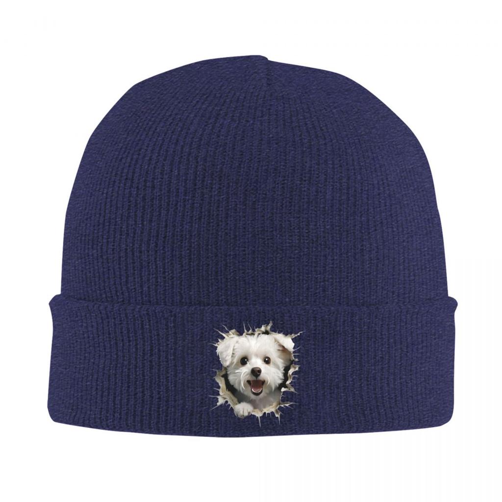 Breaking Through Cute Dog Warm Knitted Cap Winter Knit Bonnet Hat Skullies Beanies Hip Hop Caps for Unisex