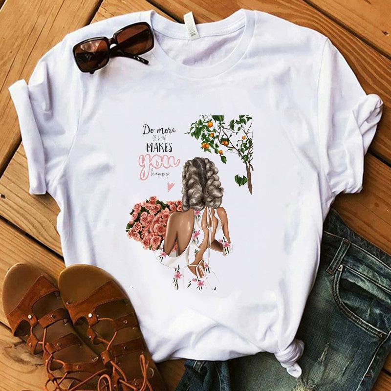 Cartoon Printed T-Shirt Women'S Short Sleeve Women'S Clothing