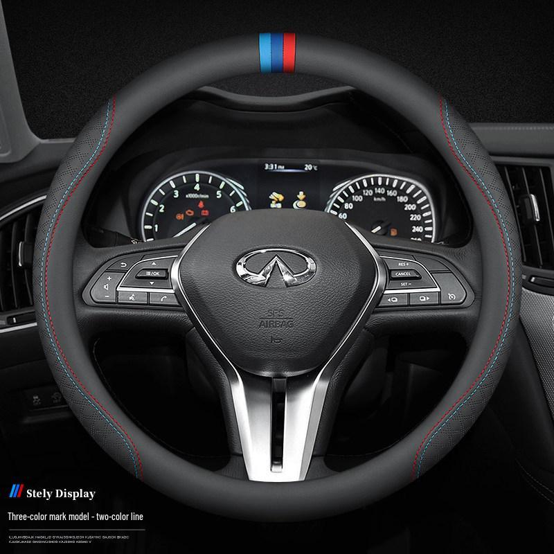 Fits Infiniti Steering Wheel Cover: QX50, QX60, Q80, Q70L, Q50L, FX3 – Genuine Leather, All-Season.