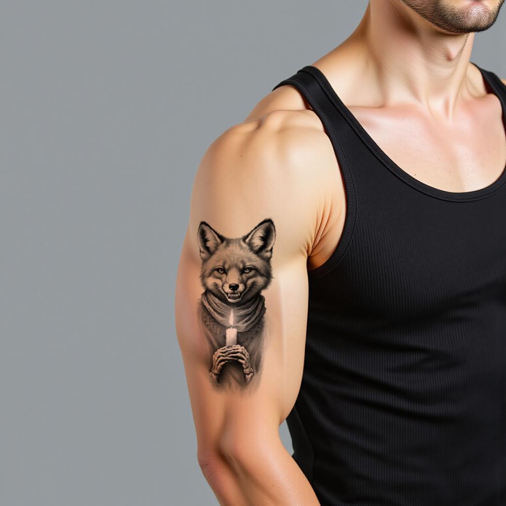 3 Stück Temporäre Tattoos Realistische Temporäre Tattoos Landschaft Mit Fahrrädern Menschlicher Schädel Mit Rosen Laterne Mit Blumen Für Männer