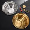 8PC Metal Dining Dish Stainless Steel Round Plate Shallow Tray 14/17/20/23/26cm BBQ Picnic Camping Food Container Tableware Set