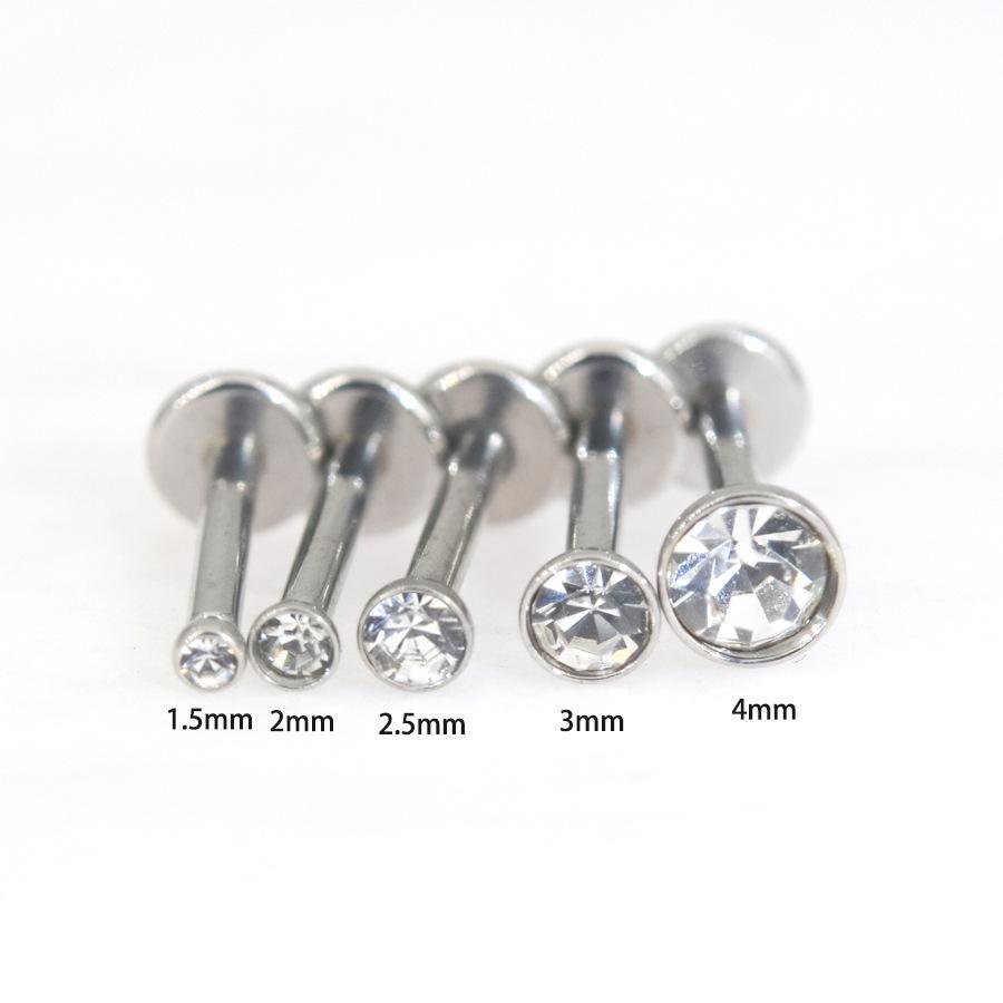 Titanlegierung Push-in Hantel Kugel Stecker für Ohr- und Nasenpiercings