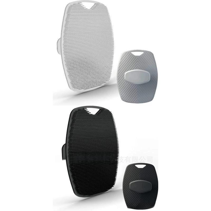 Soft Silicone Exfoliating Body & Face Brush With Non-Slip Handle Handheld Bath Brush For Deep Cleansing Gentle Exfoliation Effective Massage Renewal Black*1+Gray*1