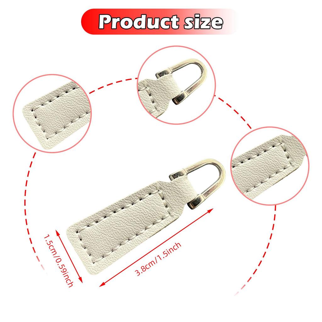 2Pcs Zipper Pulls PU Leather Zipper Parts Replacement Zipper Pullers Zip Pulls for Purses Suitcase Backpacks Boot Handbags