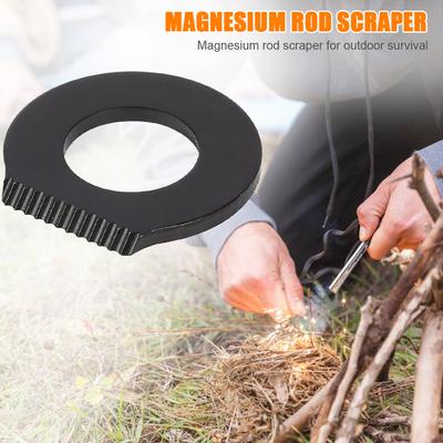 Grattoir à silex d'extérieur en acier inoxydable, rond, portable, pour camping, randonnée, EDC, outils multifonctions, allume-feu, briquet, outils d'extérieur