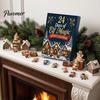Christmas Decorative Hanging Charms Magic Elf Advent Calendar, 24 Day Acrylic 2D Ornament Set with Durable Holiday Patches Cute Mini Figures,