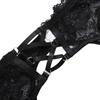 European Sexy Lingerie Set with Metal Chain, Black Lace, See-Through Design, Erotic Cool Spicy Style.