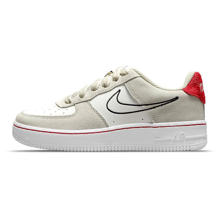 

Nike Air Force 1 LV8 S50 GS Light Stone Sail University Red Black DB1561-100 EU 37.5