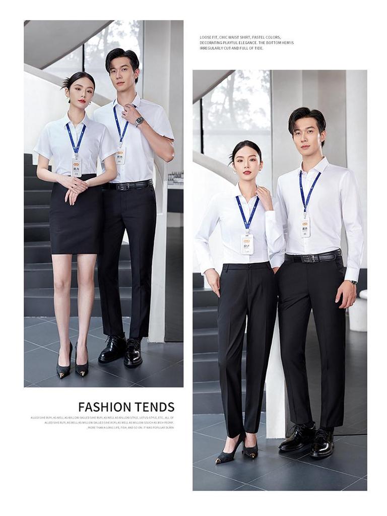 Unisex Professional Long Sleeve Silk Modal Shirt with Logo for Property Management Workwear