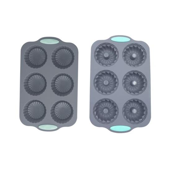 6-dutinková silikonová forma na věnec Vánoční pečicí forma na cupcakes mýdlo čokoládu Flexibilní DIY řemeslná forma a forma na sváteční pochoutky