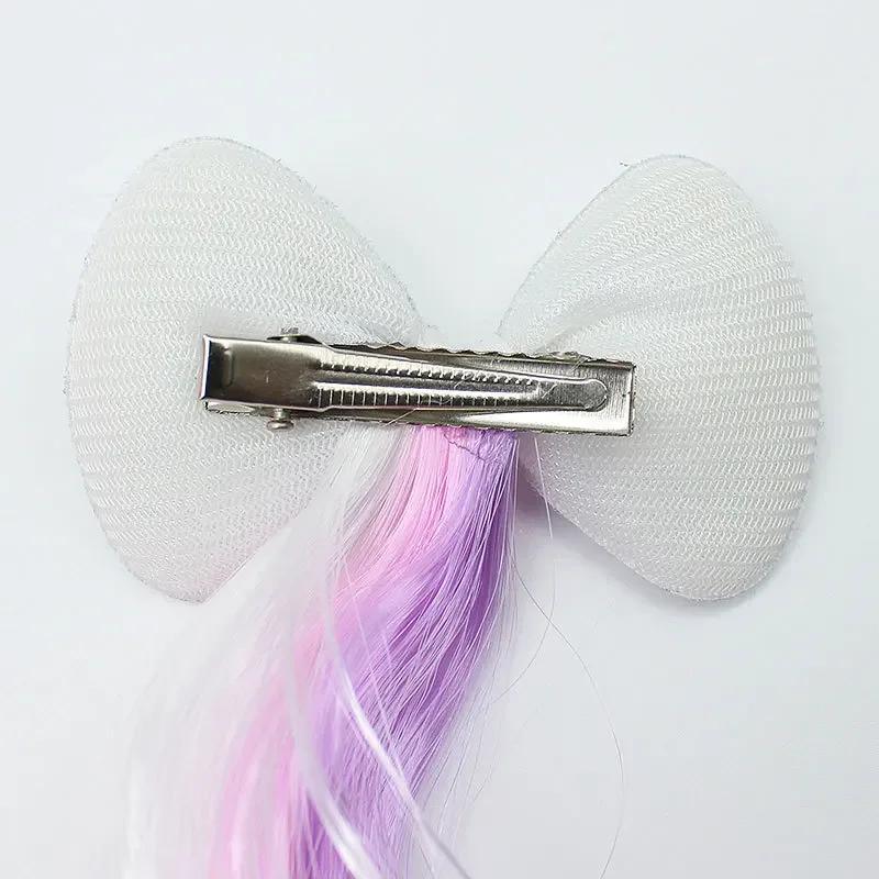 New Girls Bows Wig Hairpins Multicolour Hair Clips Headdress Ponytail Hair Ropes Baby Girls Headwear Braid Kids Gift Accessories