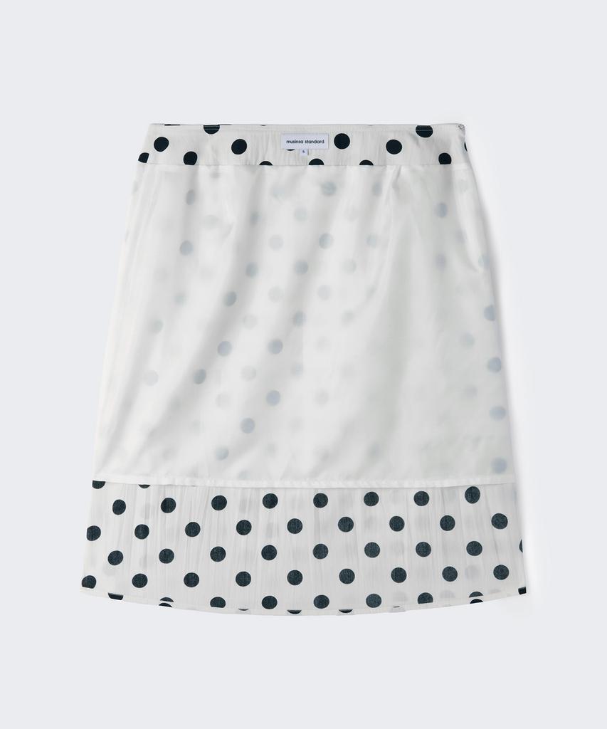 Musinsa Standard Woman Women'S Polka Dot Knee-Length Skirt [Cream]