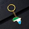 Portachiavi Premium in Acciaio Inossidabile con Ciondolo Mappa Bandiera Africa Ghana Nigeria Capo Verde Congo Uganda Regalo per Appassionati di Viaggi