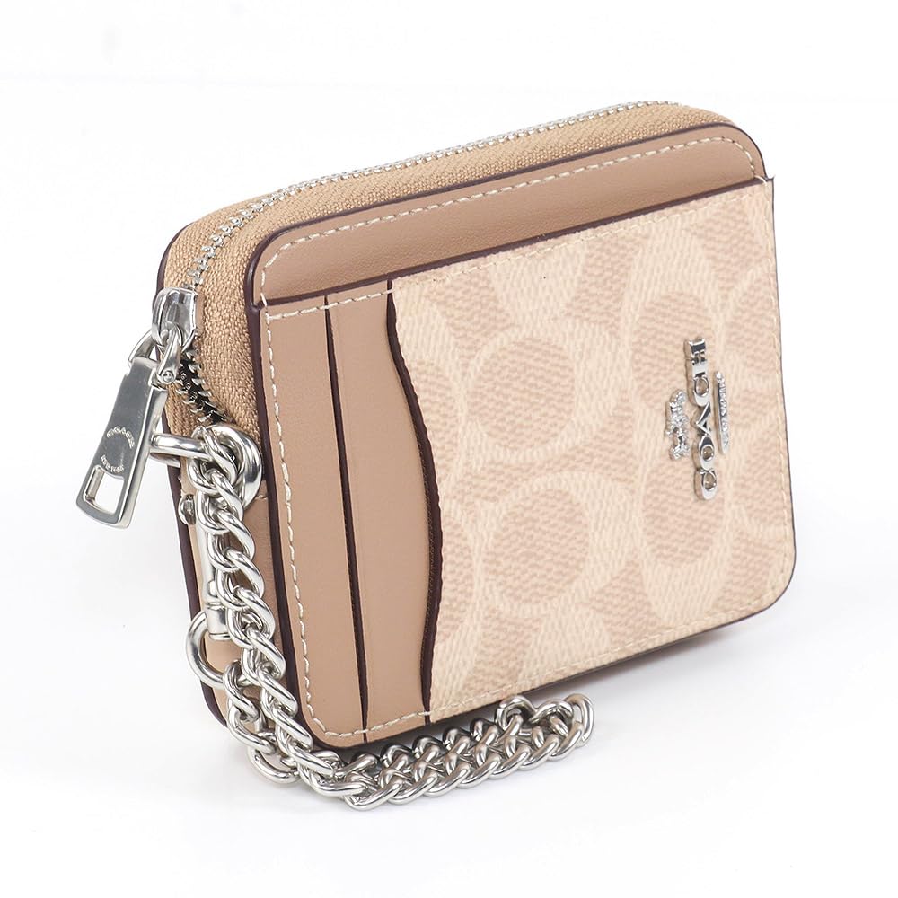 Coach Pass Case CW883 Card Coin Fragment SVPWH, Case, Case, Case, Outlet, Women's, Silver/Sand/Taupe [Used]