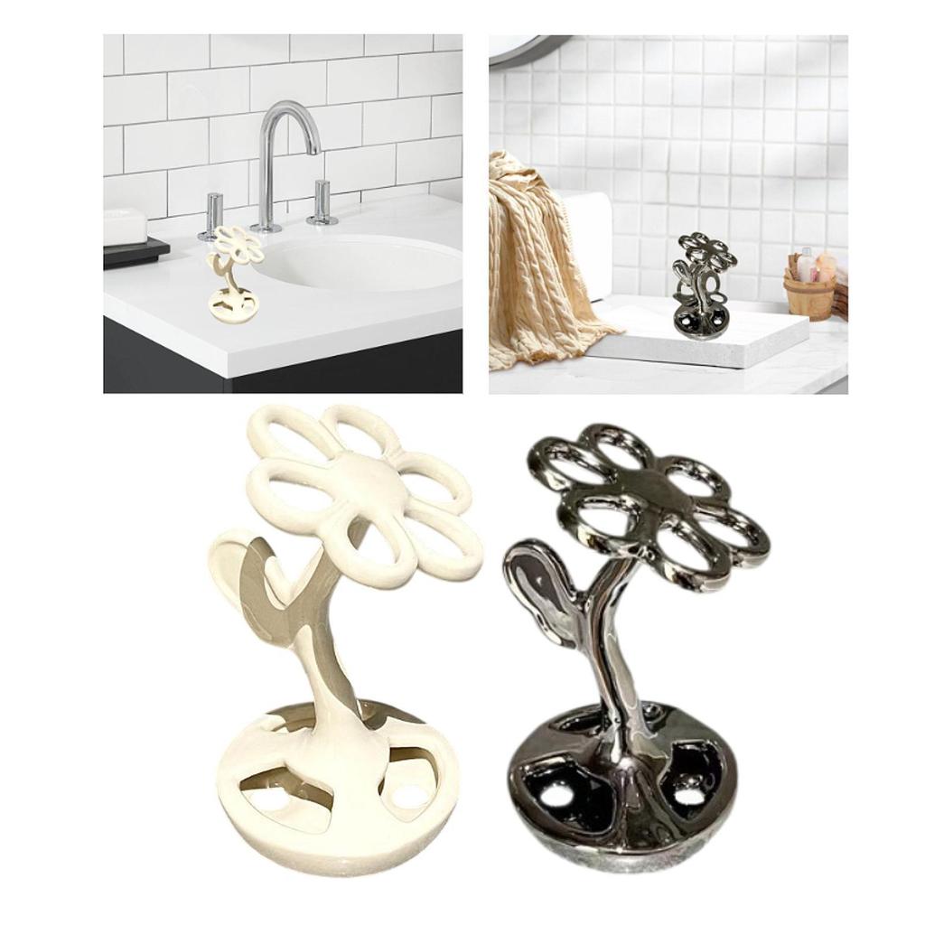 Ceramic Toothbrush Holder Modern Multiuse for Washroom Bathroom Household